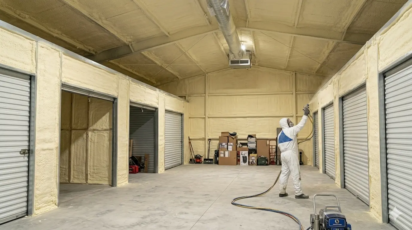 spray foam insulation Storage Garages