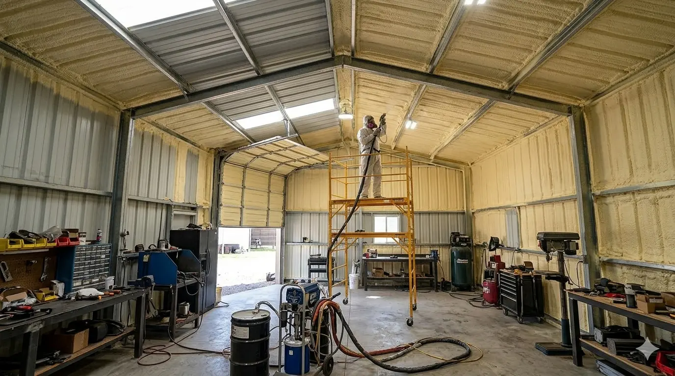 spray foam insulation Workshop Garages