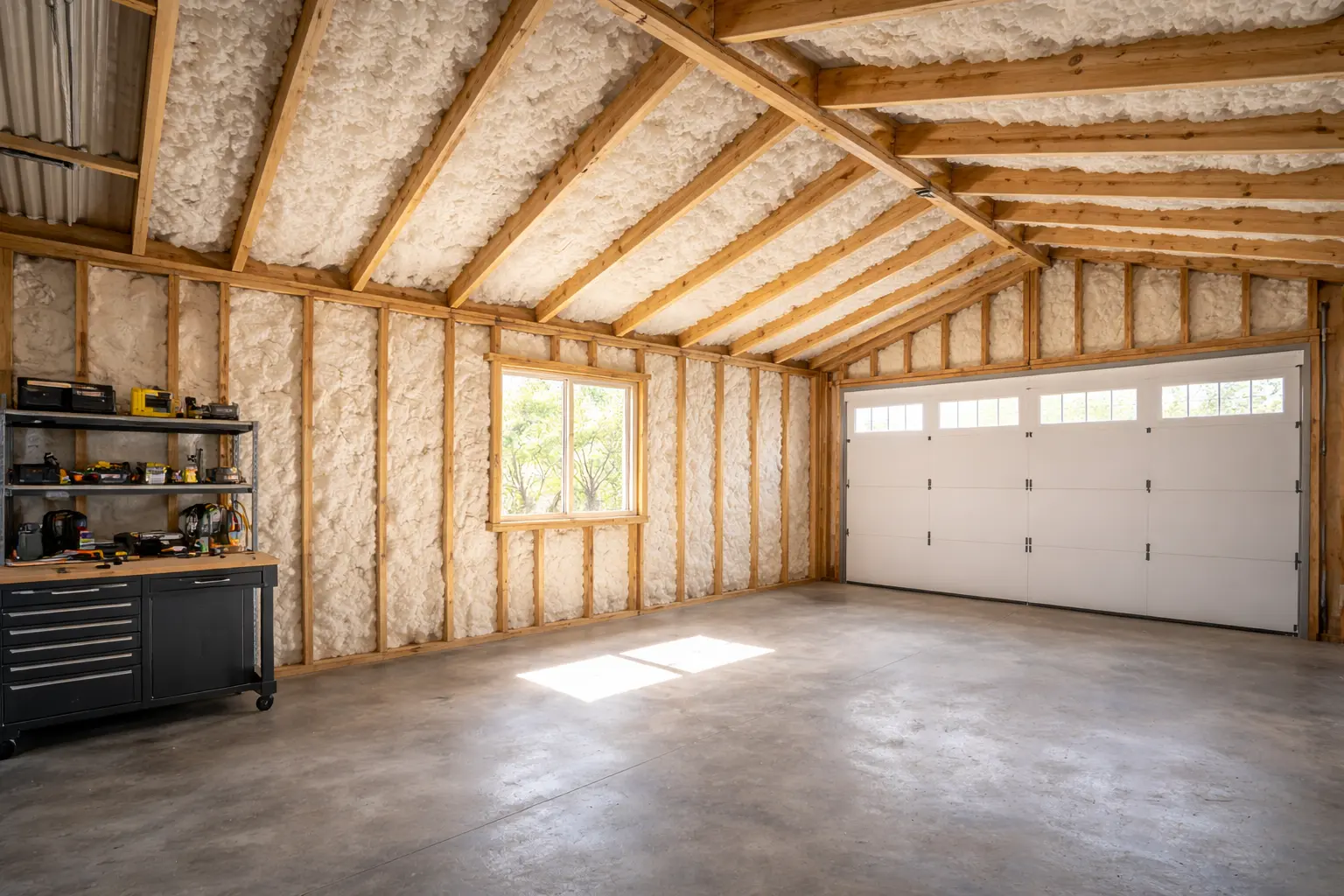 spray foam insulation applied to garage roof in Brisbane