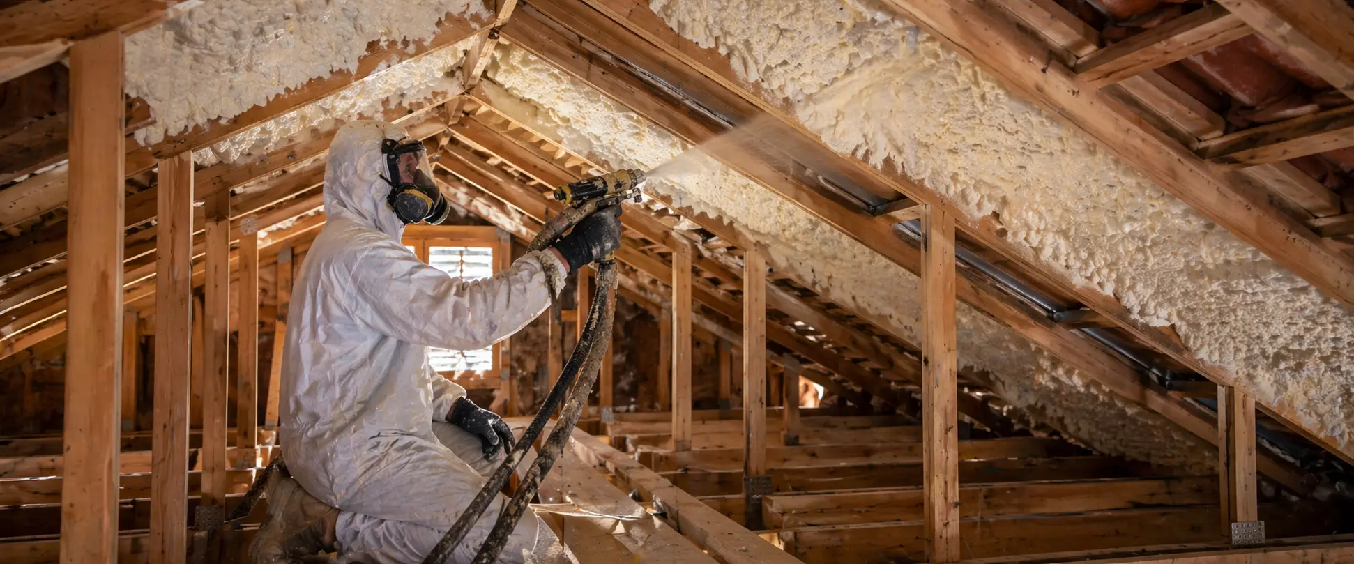 spray foam insulation applied inside a Brisbane roof cavity