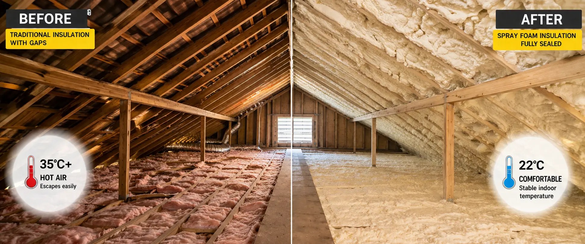 spray foam insulation improving roof energy efficiency Brisbane