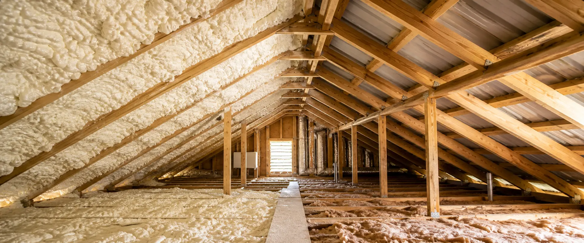 spray foam insulation applied in Brisbane roof showing cost-effective thermal barrier
